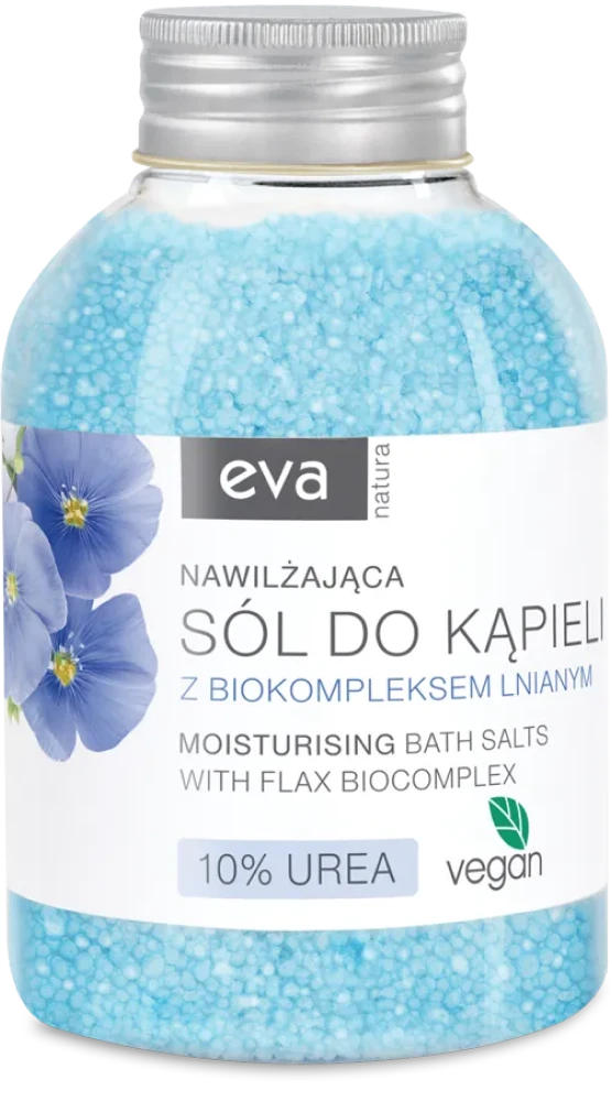 EVA NATURA Moisturising bath salts with flax biocomplex and 10% urea